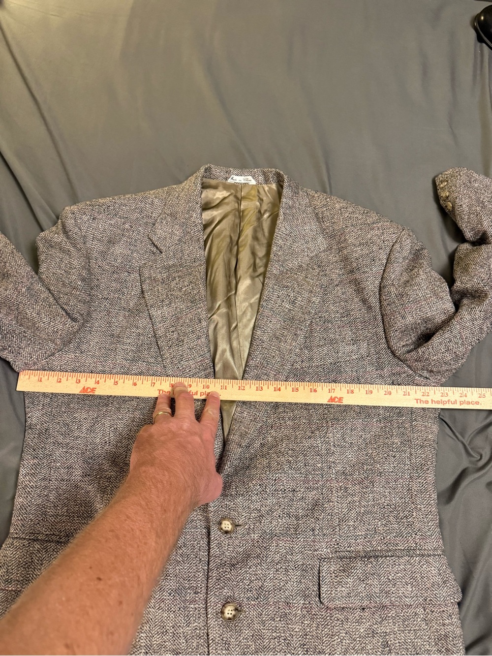VTG Haggar Imperial 100% Silk Tweed Blazer Sport Coat Multicolor Fleck 44R